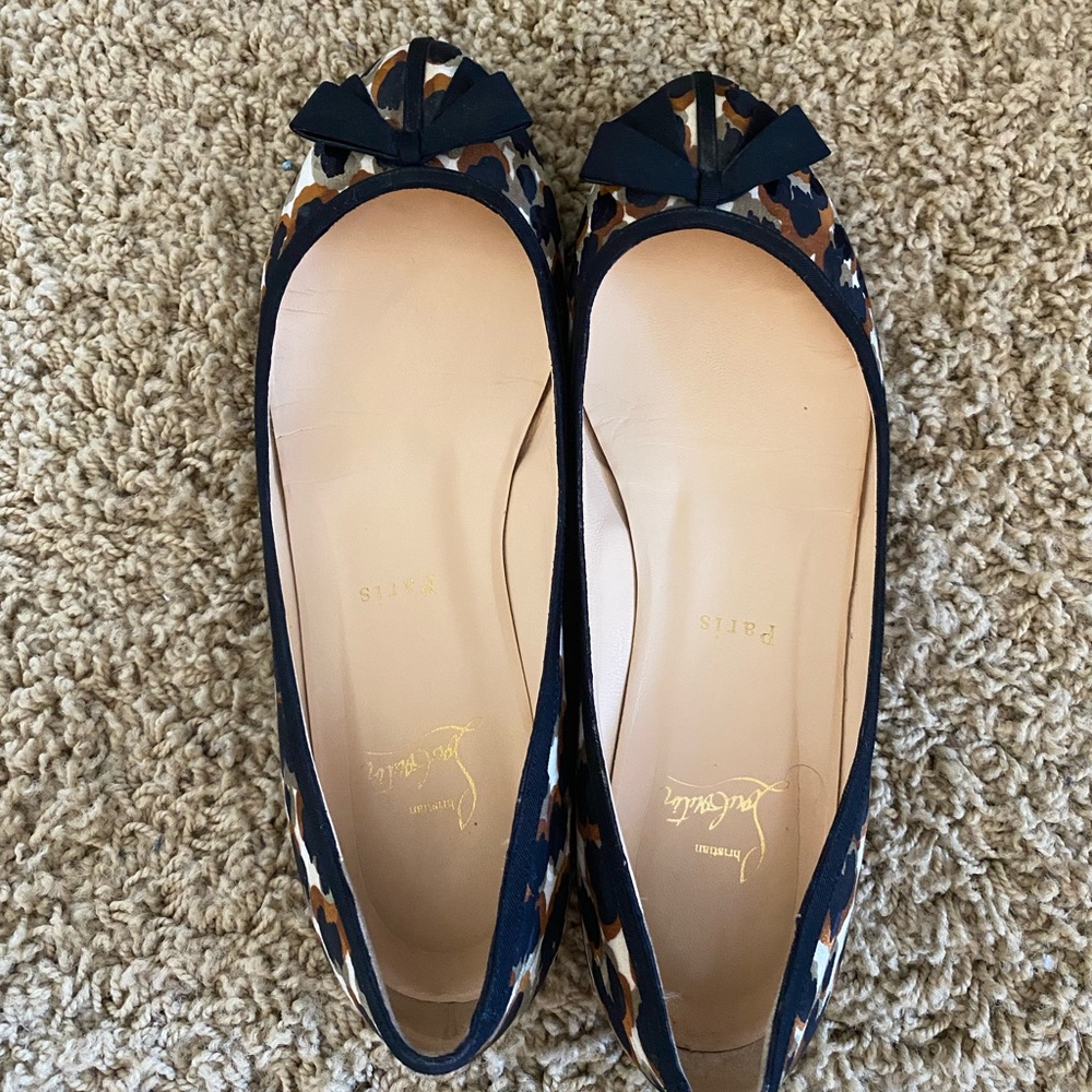 Christian Louboutin Cheetah Print Red Bottom Flats